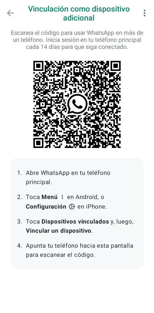 Copia el código QR.