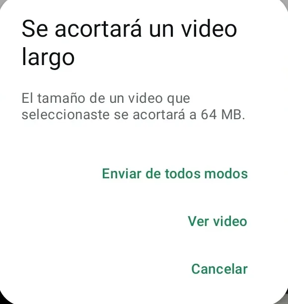 Comprimir a 64 MB.