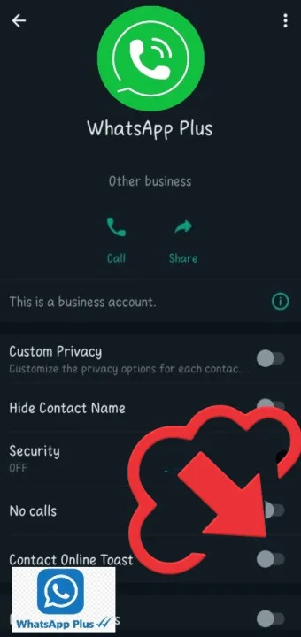 Activa la opción Online Toast del contacto