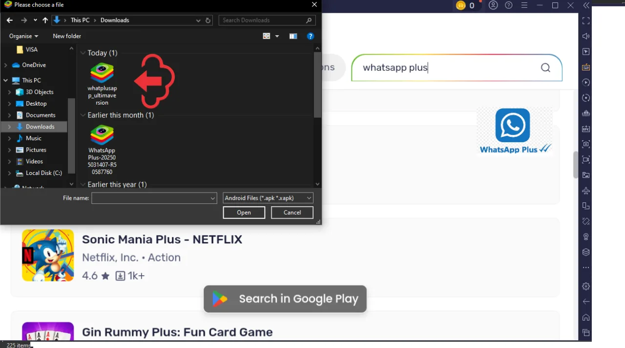 Busca el APK que descargaste y selecciónalo