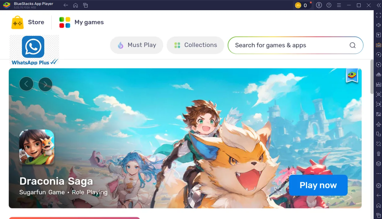 Buscar juegos o aplicaciones en BlueStack